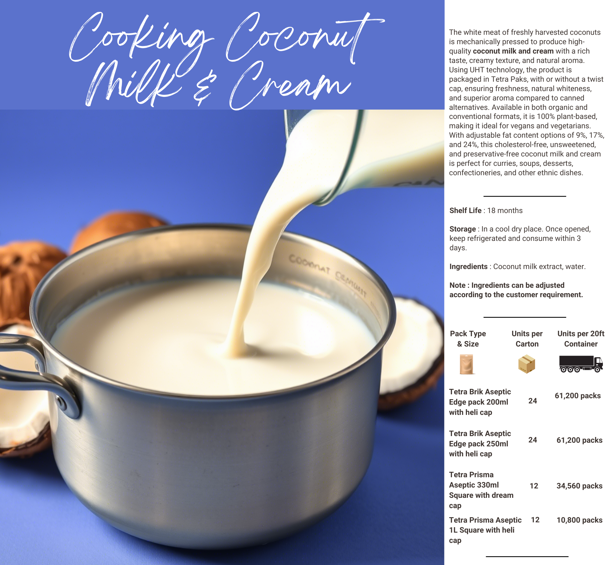 Cooking coconut milk and creamer in a sauce pan